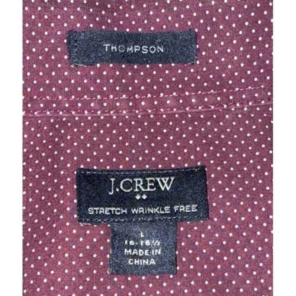 J Crew Thompson Shirt MENS LARGE 16-16.5 PRE-OWNED Purple Button Up WRINKLE FREE